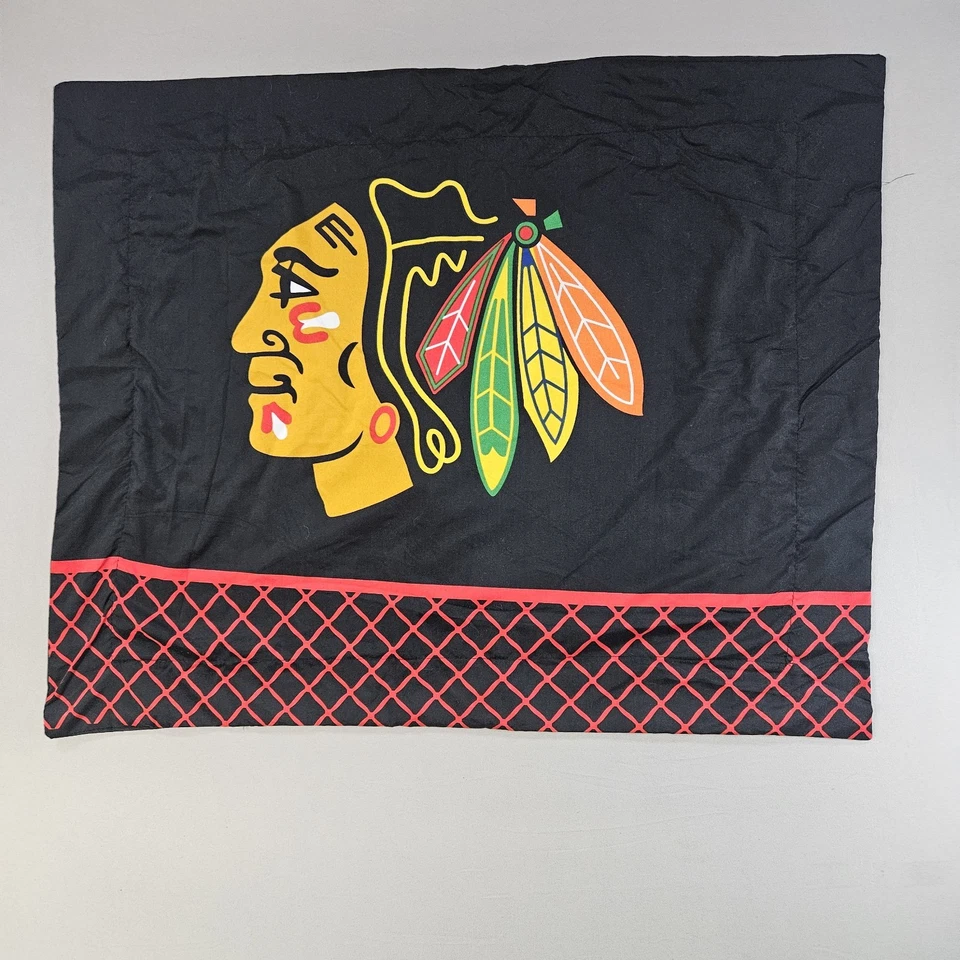 Juego de 2 fundas de almohada de hockey negras Northwest Chicago Blackhawks Foto 2 de 4