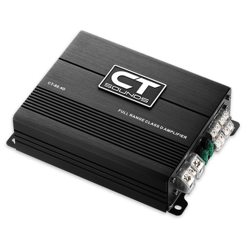 CT-80.4D Full-Range Class D 4 Channel Car Audio Amplifier, 480 Watts RMS - Picture 3 of 5