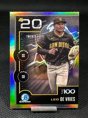 2025 Bowman Chrome  LEO DE VRIES  Top 100  #BTP-20