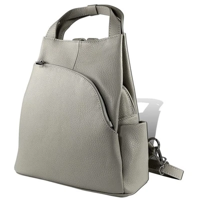 Toscanto Sac À Dos De Ville En Cuir Pour Femme Gris Clair OTT613RK - Photo 1/4