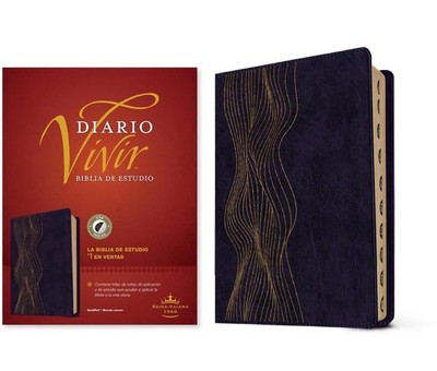 Biblia de Estudio del Diario Vivir Rvr60 (Sentipiel, Morado Oscuro, ndice, Letra