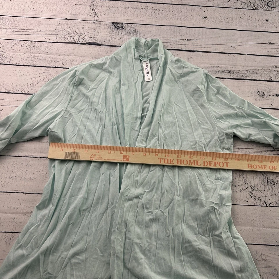 Cárdigan Soybu Green Sea Foam manga 3/4 volantes súper suave yoga para mujer pequeño Foto 4 de 4