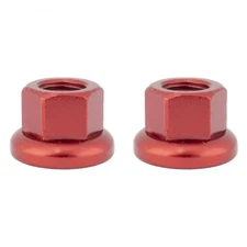 Origin8 Cr-Mo Hub Axle Nuts, M10 x 1.0, Red
