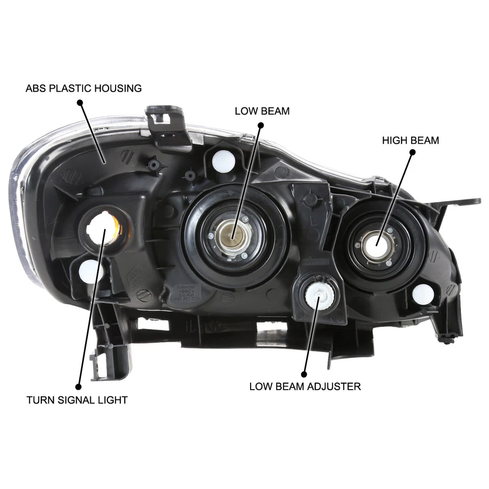 Fits 2003-2008 Toyota Corolla Black Headlights+Black Front Mesh Hood Grille Foto 4 de 4