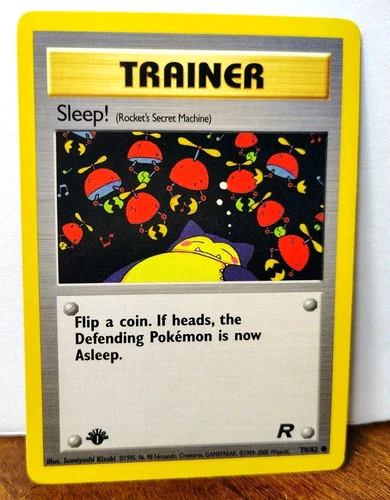 POKEMON SLEEP! 79/82 1ST EDITION TRAINER TEAM ROCKET NM NEAR MINT SNORLAX