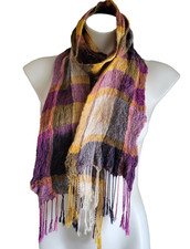 Artisan Hand Made Felted Wool Oblong Scarf Pl...