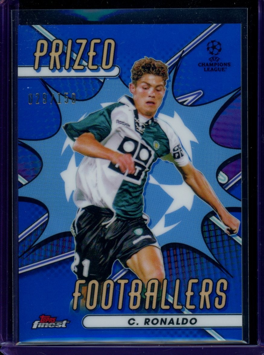 2022-23 Topps Chrome UCL Prized Footballers Cristiano Ronaldo Blue /150 view 1