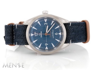NEU - Omega Seamaster Railmaster 220.12.40.20.03.001 Stahl Jeans B+P (13292)