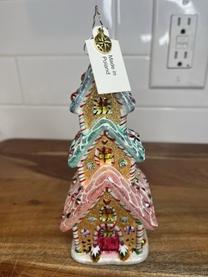 Christopher Radko Poland Ornament NWT Tasty Triple Decker Glitter