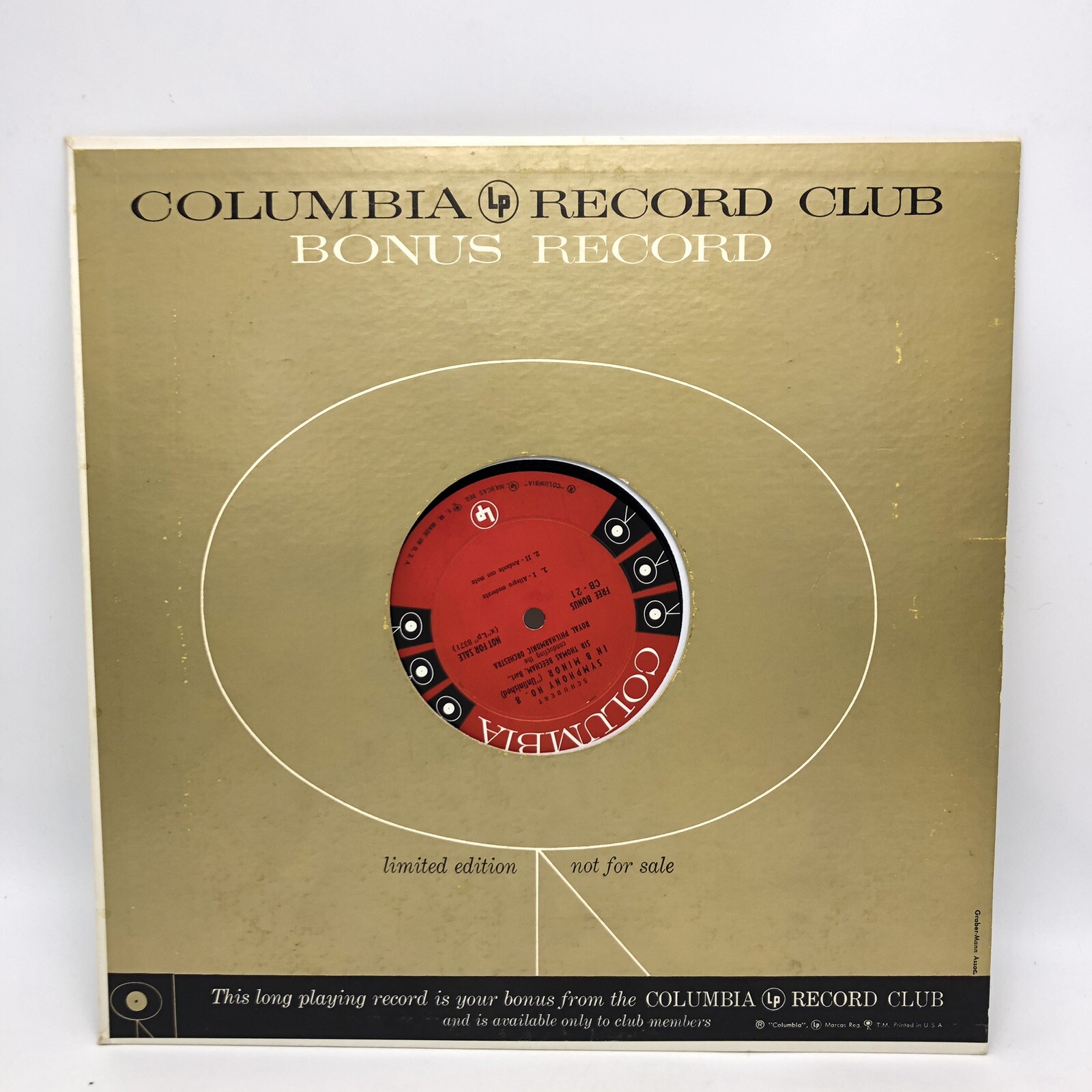 COLUMBIA RECORD CLUB Bonus Limited Edition LP Record Album Vinyl eBay