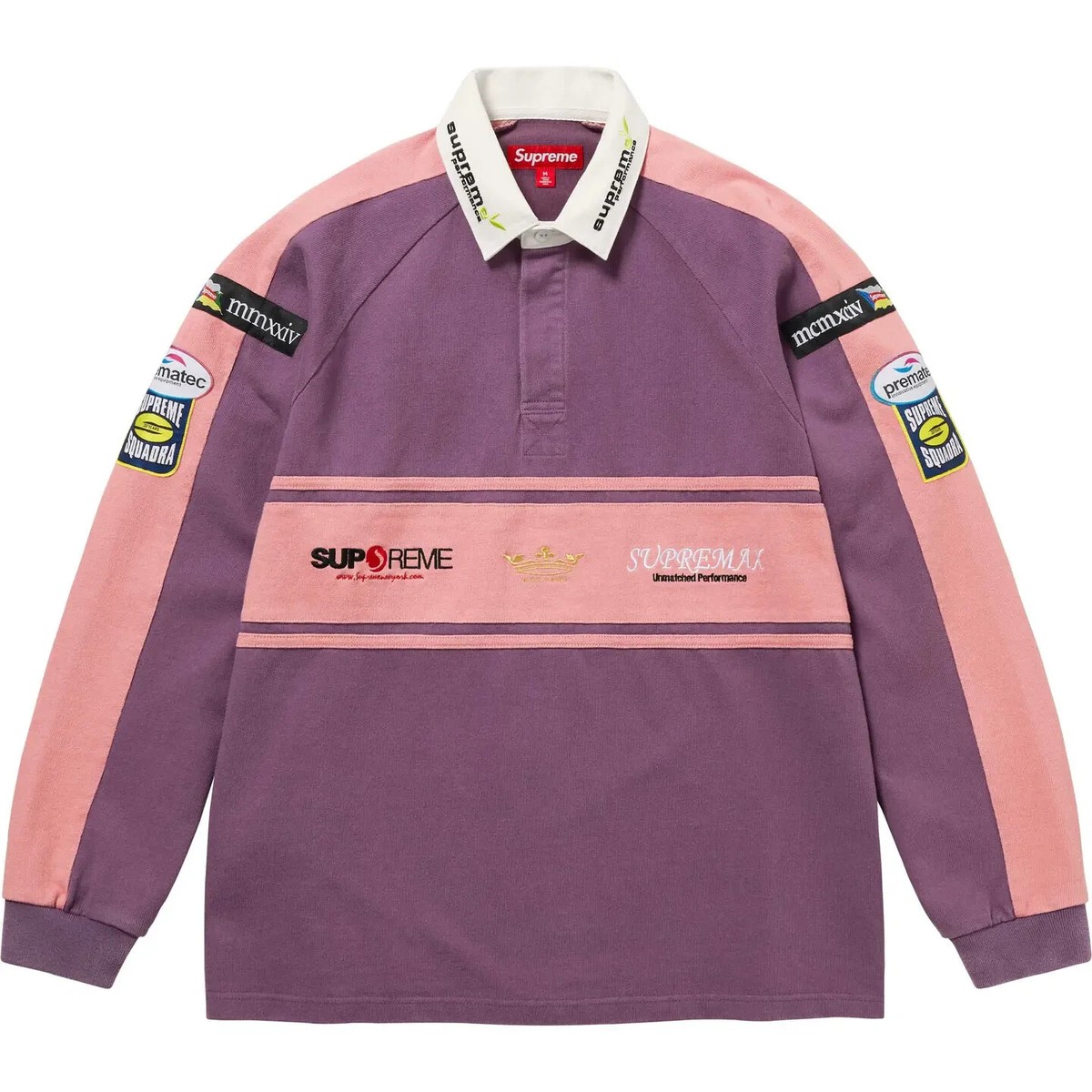 Supreme Chest Stripe Rugby White Red Purple 3colors FW24 | eBay Supreme Chest Stripe Rugby White Red Purple 3colors FW24 | eBay