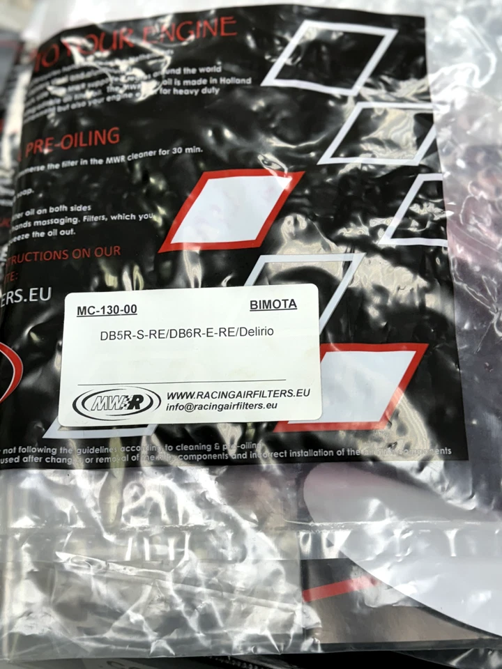 Filtro de aire MWR BIMOTA DB 5 millas DB5R DB6 DB6R DELIRIO 2008 ~ 2013 MC-130-00 Foto 2 de 3