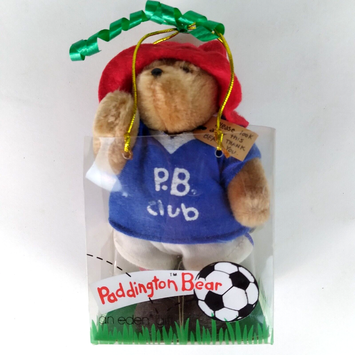 Vintage Eden Toys 1987 Small Plush Paddington Bear with P.B. Club