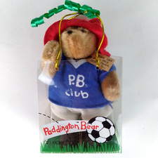 Vintage Eden Toys 1987 Small Plush Paddington Bear with P.B. Club Blue Shirt
