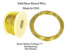 1 Lb. Brass Round Wire (Dead Soft ) - Choose Gauge 12 To 26  / Spool or Coil