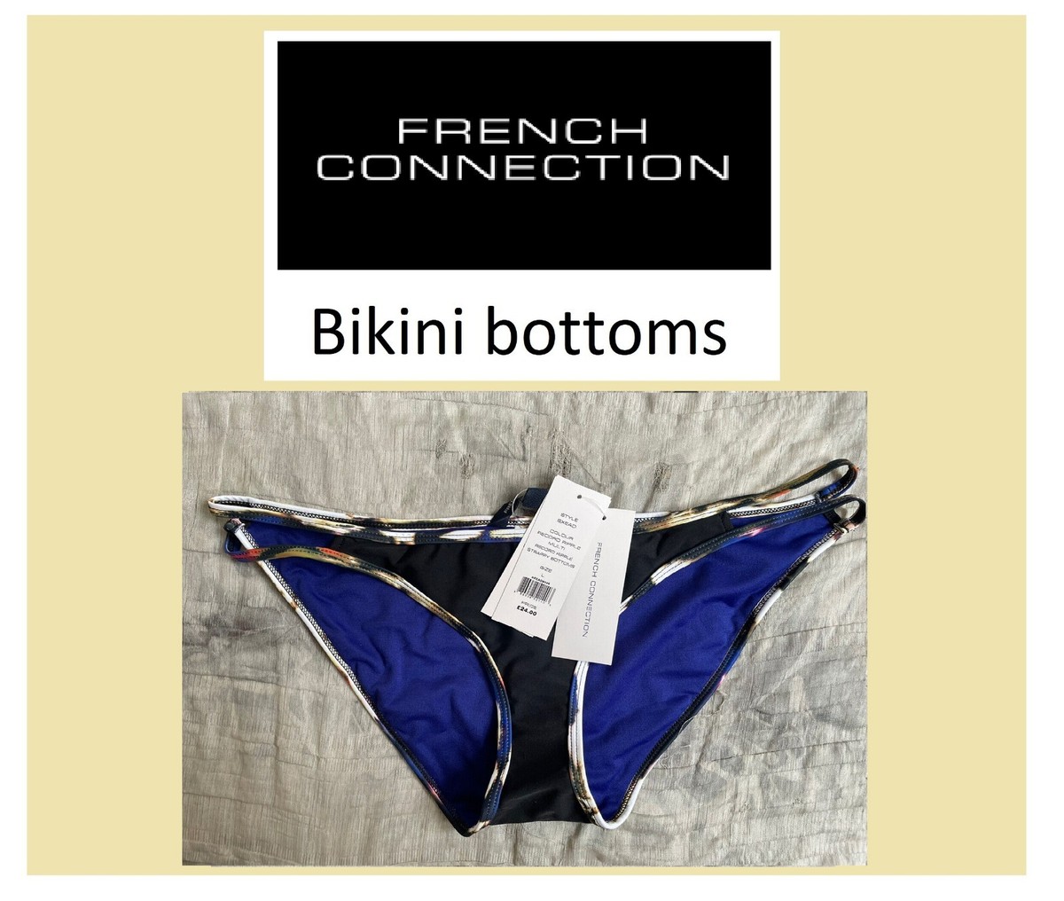 Bikini bottoms FRENCH CONNECTION FCUK BLACK multi swimwear swim