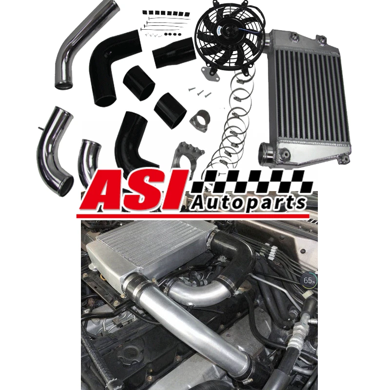 TD42 Top Mount Intercooler+pipe Fan Kit For 2003-07 Nissan Patrol GU 4.2 TDi - image 3 of 4