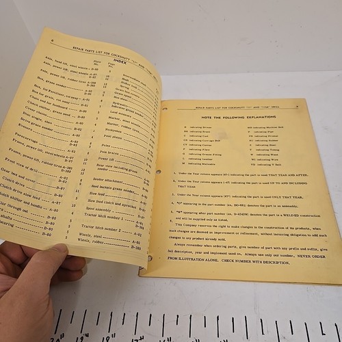 Vintage 1952 COCKSHUTT 11 & 11SA BOHRMASCHINE REPARATUR TEILE HANDBUCH - Bild 4 von 6