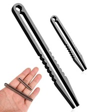 2 Pcs Mini Titanium Travel Tweezers Pick Up Tweezers for Outdoor Camping Travel