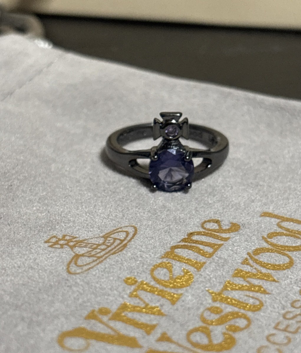 Vivienne Westwood Reina Petite Ring Purple Orb Size 6 Size Vivienne Westwood Reina Petite Ring Purple Orb Size 6 Size