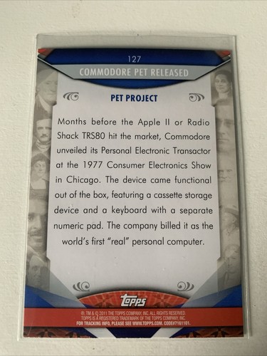 Commodore Pet Released 2011 Topps American Pie Trading Card #127 - Picture 2 of 2