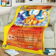 Manta de edredones de cartas Charizard de expedición Pokémon de anime limitado