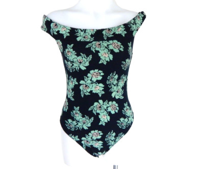 Intimately Free People Women's Medium Bodysuit So Much Off Shoulder Floral EUC