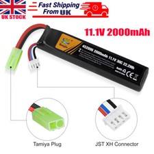 11.1V 2000mAh 30C Airsoft LiPo Battery Mini Tamiya Connector for AK47 AEG Rifle