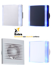 ESTRA Bathroom Extractor Fan with White LED and Timer
