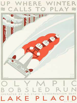 REISE SEE RUHIGER WINTERSPORT BOB SCHNEE EIS USA KUNSTDRUCK POSTER BB8438B