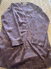 Victoria Secret Gold Label Vintage Purple Silky Long Sleep Shirt Size Medium