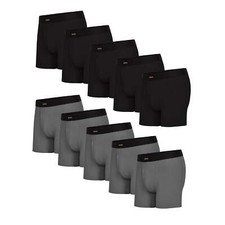 Wrangler 10-pack Comfort Cotton Rustler Boxer Briefs Men's M Black Charcoal