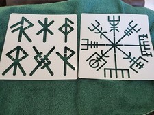 Viking Symbols Stencils Reusable Lot Of 2 7.9 X 7.9 Inch