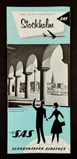 1966 SAS Scandinavian Airlines Stockholm Sweden Vintage Travel Tourist Guide