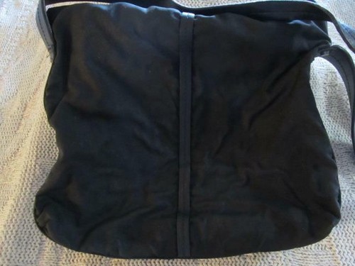 Bolso de Hombro Hobo Vintage Barry Kieselstein-Cord Negro Nailon y Cuero - Imagen 3 de 12