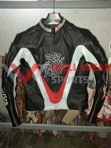 MV AGUSTA MOTOGP MOTORCYCLE MOTORBIKE LEATHER JACKET ALL SIZE AVAILABLE - Picture 4 of 11