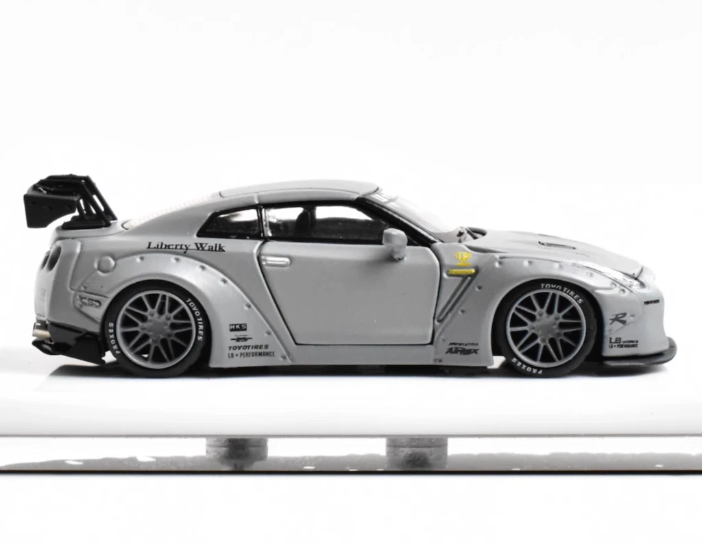 OT 1:64 JDM Gray GTR R35 LBWK Widebody Sports Model Diecast Metal