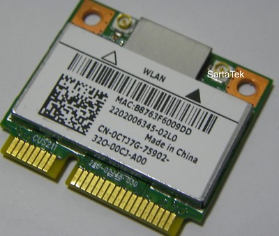 Dell CTJ7G Killer Wireless-N 1202 802.11a/b/g/n WLAN + BT PCI-E Half AR5B22