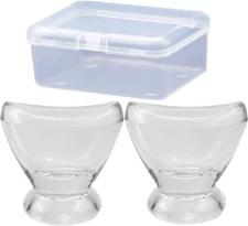 Boyizupha® 2Pcs Transparent Glass Eye Wash Cup for Eye Rinse,Cleansing with Stor