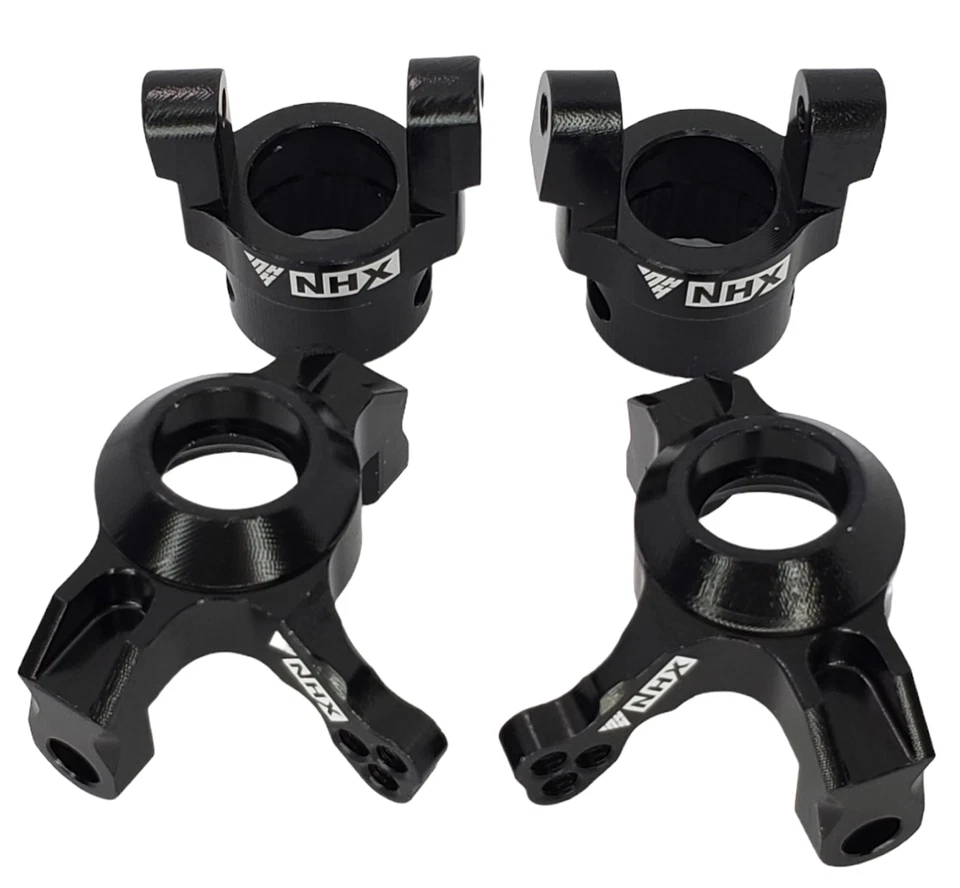 NHX RC Aluminum Steering Knuckle C-Hub & Rod Set : Axial Wraith / RR10 -Black - Image 2 of 3