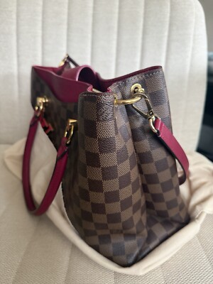 Louis Vuitton LV Riverside Red Strap Shoulder Bag Brown Canvas for