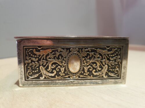 ANTIQUE FRENCH SILVER PLATED JEWELLERY BOX Signed on Reverse 1800's Antique Box - Picture 8 of 19