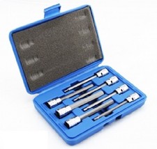 Extra Long Hex Bit Set  SAE 3/8" Drive Allen Socket 7pc Kit