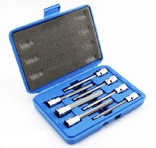 Extra Long Hex Bit Set | SAE 3/8" Drive Allen Socket 7pc Kit 