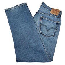 Vintage Levi’s 505 Straight Fit Jeans, 34W 30L, Washed Blue (R+TJ1101)