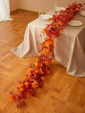 FALL GARLAND Autumn Maples Leaf Hanging Vine 9ft MISSPIN