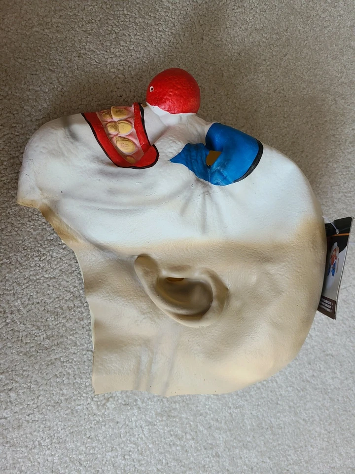Creepy Bald Clown Halloween Mask  Smiling Evil Grin Giggle New - Image 3 of 4