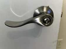 Privacy Bath and Bed Door Lever Handle Lock Home Remodeling Satin Nickel Finish