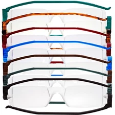 Folding Slim ITALIAN Readers with 360° Rotating Temples Folds Flat   8 COLORS