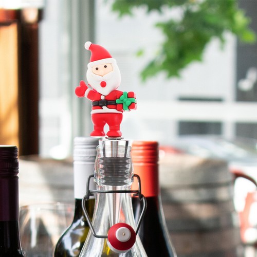 économies 4 Pcs Kork Weihnachts-Weinflaschenverschlüsse Weinstopper Weihnachten
